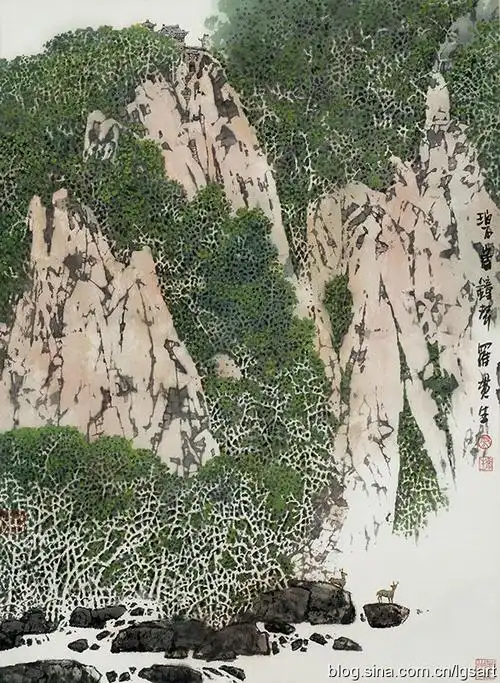 水墨竹石图:墨竹数竿,太湖石与兰草相伴